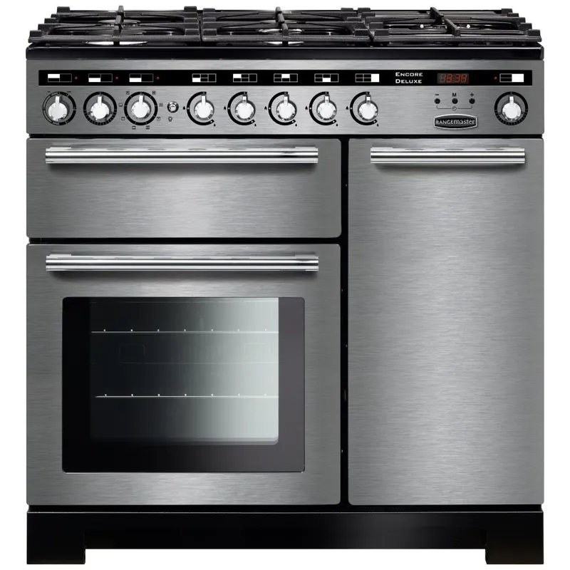 Rangemaster EDL90DFFSS/C Encore 90cm Deluxe Dual Fuel Range Cooker 117210 - Stainless Steel