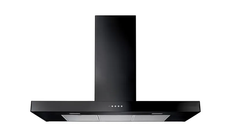 Rangemaster UHDF110BL/ 110cm Wide Black Wall-Mounted Cooker Hood