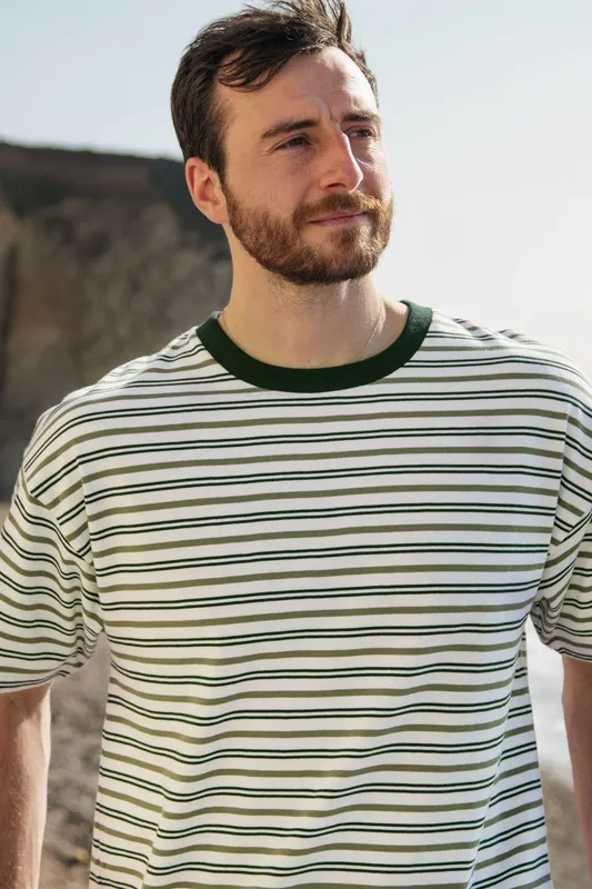Rapanui Striped Men's Oversized T-Shirt