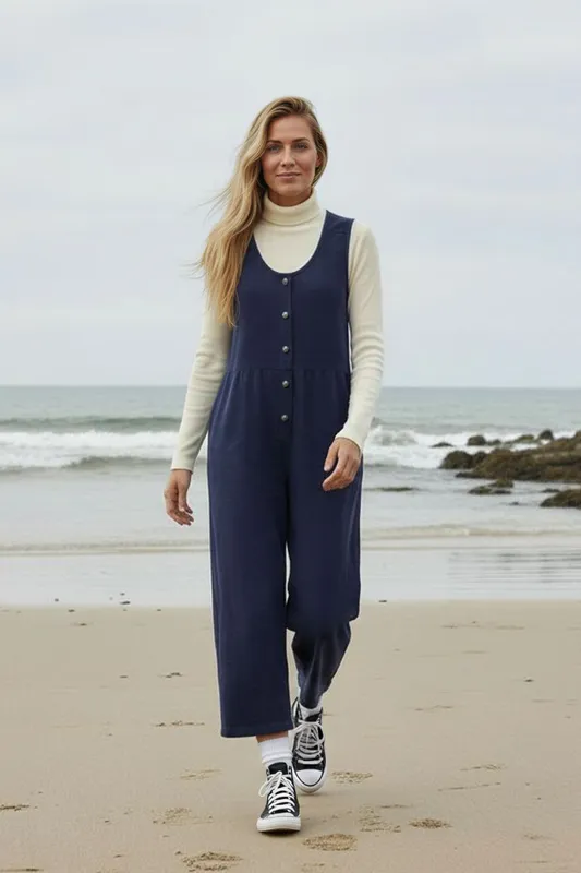 Rapanui Clothing Women's Corduroy Jumpsuit in Navy Size: 10 Navy 10