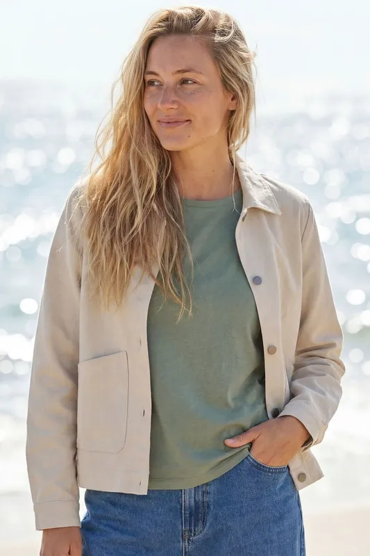 Rapanui Clothing Women's Shacket in Beige Size: 8 Beige
