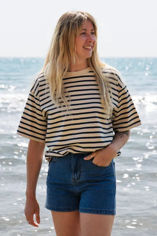 Rapanui Women's Striped Oversized T-Shirt - - Size: 12