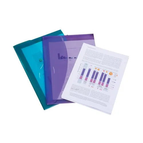 Rapesco Foolscap Popper Wallet Bright (20 Pack) 1494