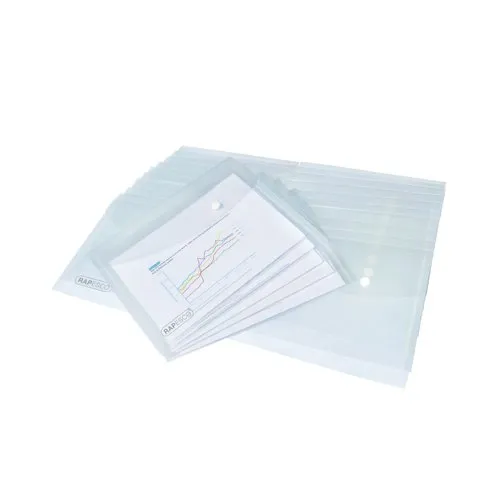 Rapesco Popper Wallet A5 Clear (25 Pack) 1500
