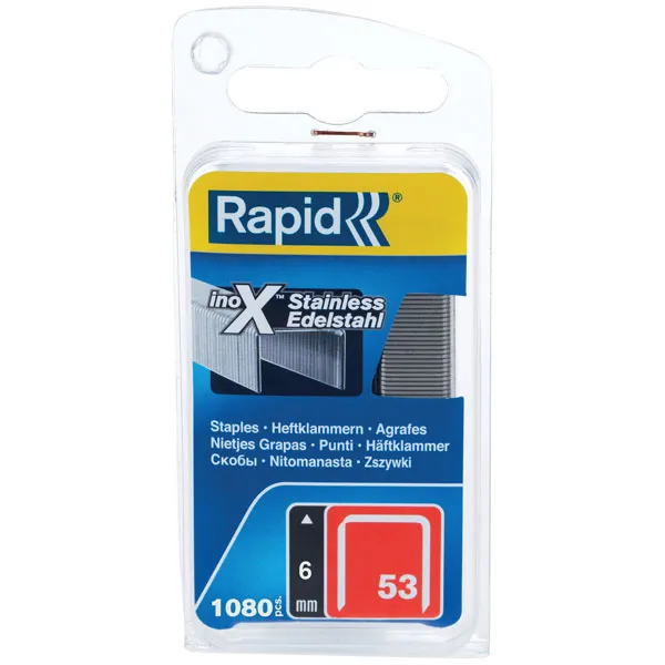 Rapid Uk Rapid 40109511 53/10B 10mm Stainless Steel Fine Wire Staples (Box ...