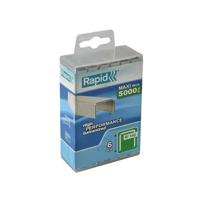 140/6MM Galvanised Staples (Pack-5000) - Rapid