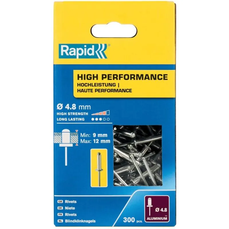 Rapid Uk Rapid 5001438 High Performance Rivets 4.8 x 16mm (Box 300)