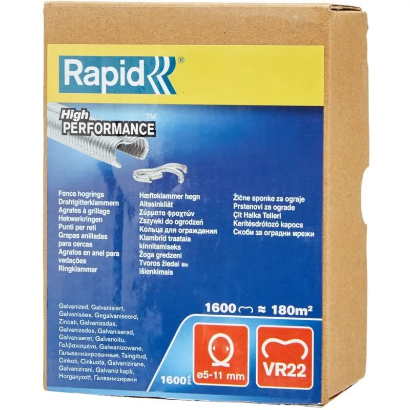 Rapid Uk Rapid 40108806 VR22 Fence Hog Rings Pack 1100 Galvanised