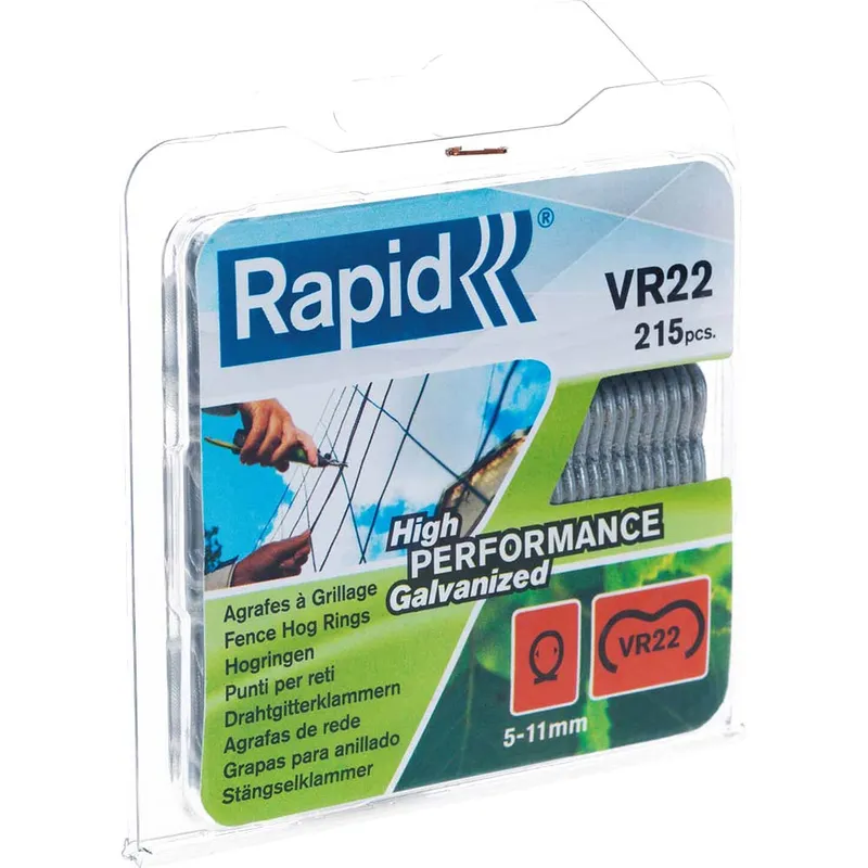 VR22 Fence Hog Rings Pack 215 Galvanised - Rapid