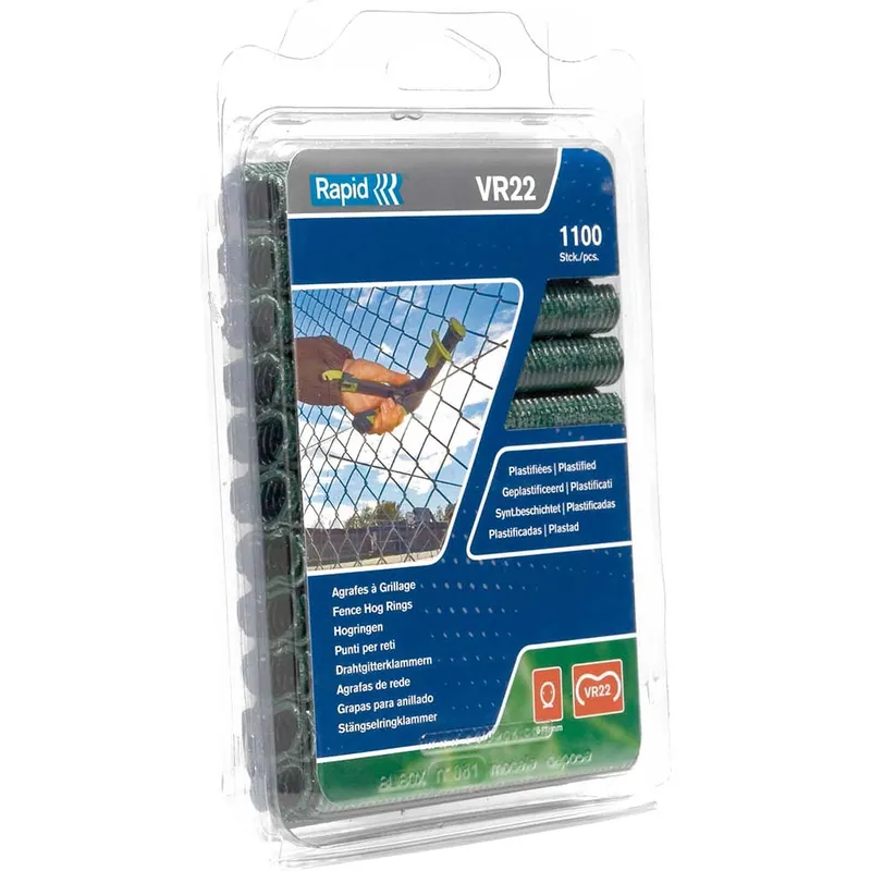 Rapid VR22 Fence Hog Rings Green Pack of 1100