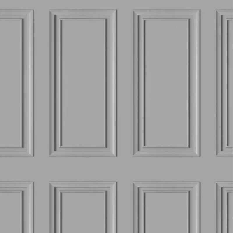Rasch - Elegant Home Design Library Light Grey Realistic Panel Effect Wallpaper
