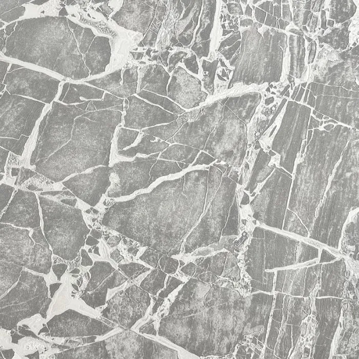 Rasch - Vasari Enzo Grey Marble Wallpaper Metallic Heavyweight Textured Vinyl