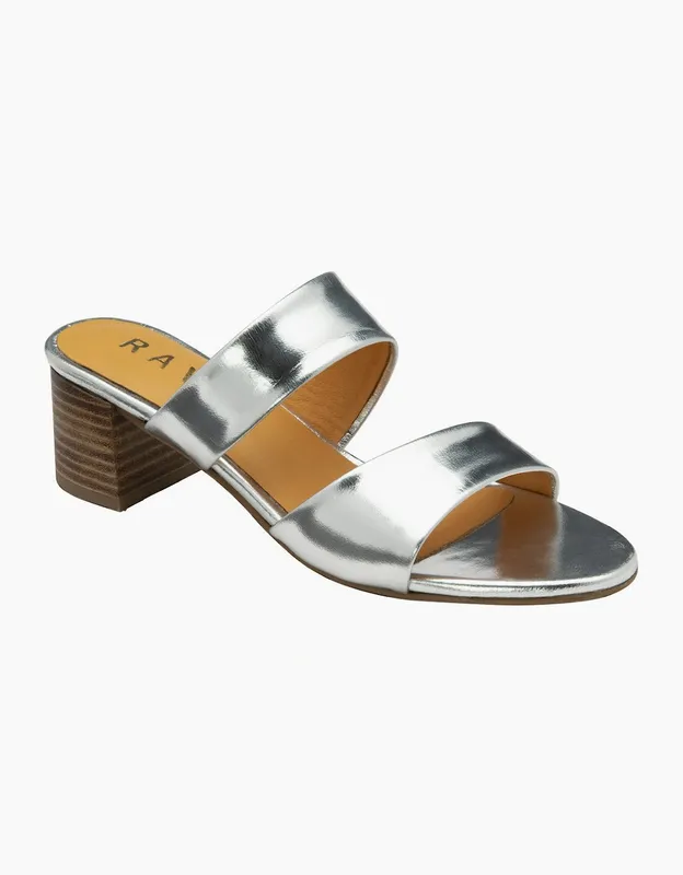 Ravel Women's Silver Metallic Leather 'Lund' Mule Sandals Size: 5 - Silver