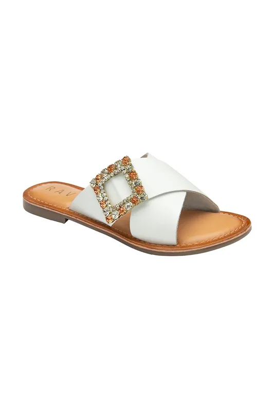 Ravel Women's 'Polmont II' Leather Mule Sandals in White Size: 5 White female