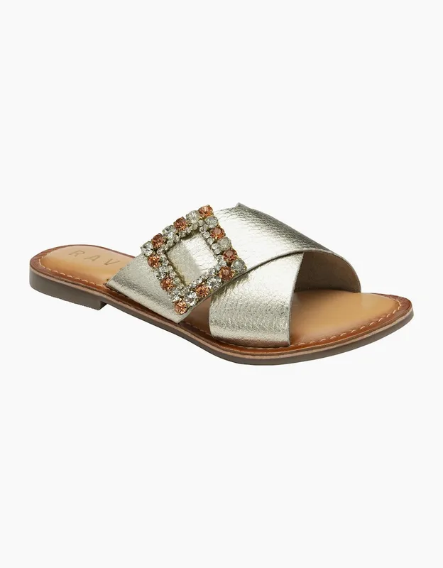 Ravel Women's 'Polmont II' Leather Mule Sandals in Gold Size: 4 Gold female