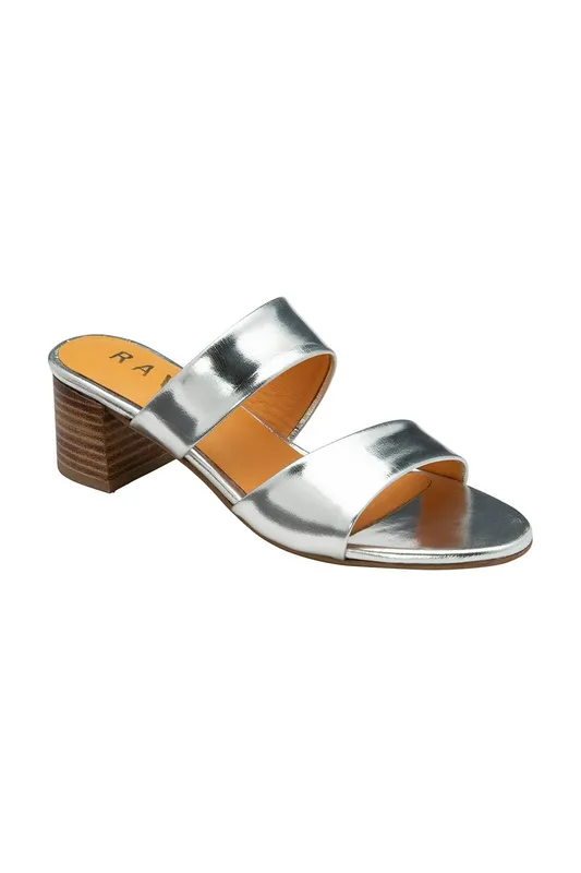 Ravel Women's Silver Metallic Leather 'Lund' Mule Sandals Size: 6 - Silver