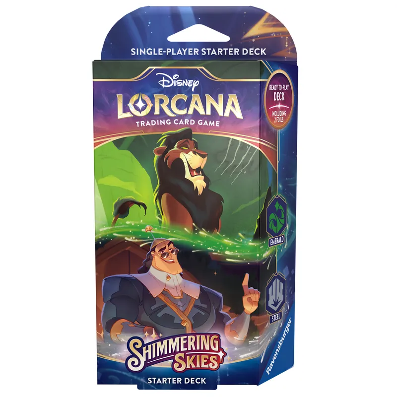 Ravensburger Disney Lorcana: Shimmering Skies Starter Deck - Emerald & Steel (Scar & Kronk)