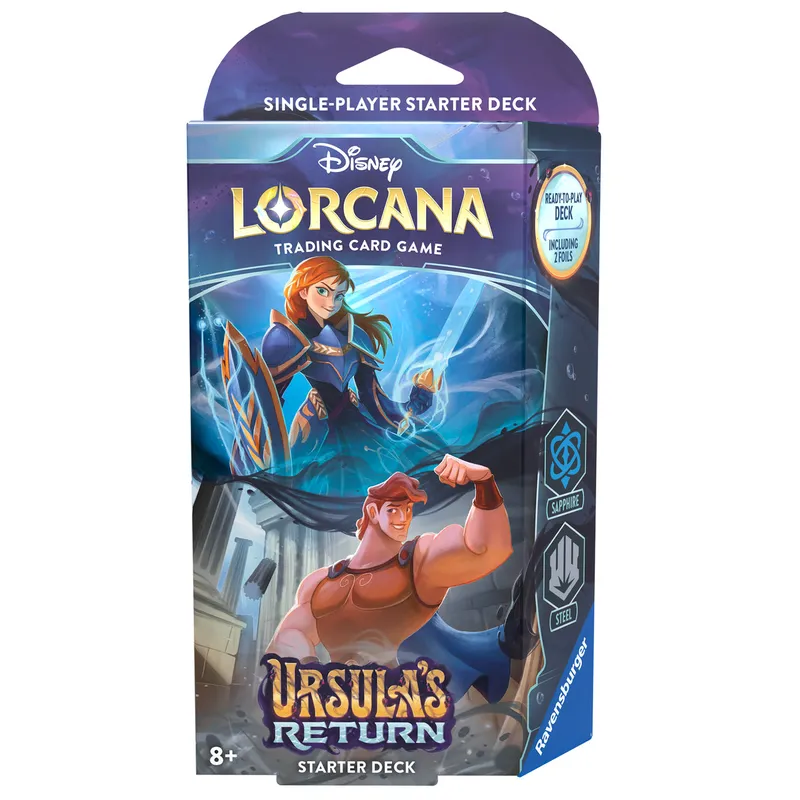 Ravensburger Disney Lorcana: Ursula's Return Starter Deck - Sapphire & Steel (Anna & Hercules)
