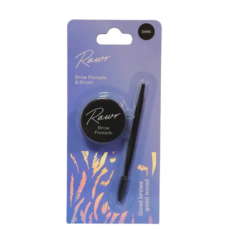 Rawr Beauty Pomade & Brush Dark Brown - Dark Brown - Size: One Size