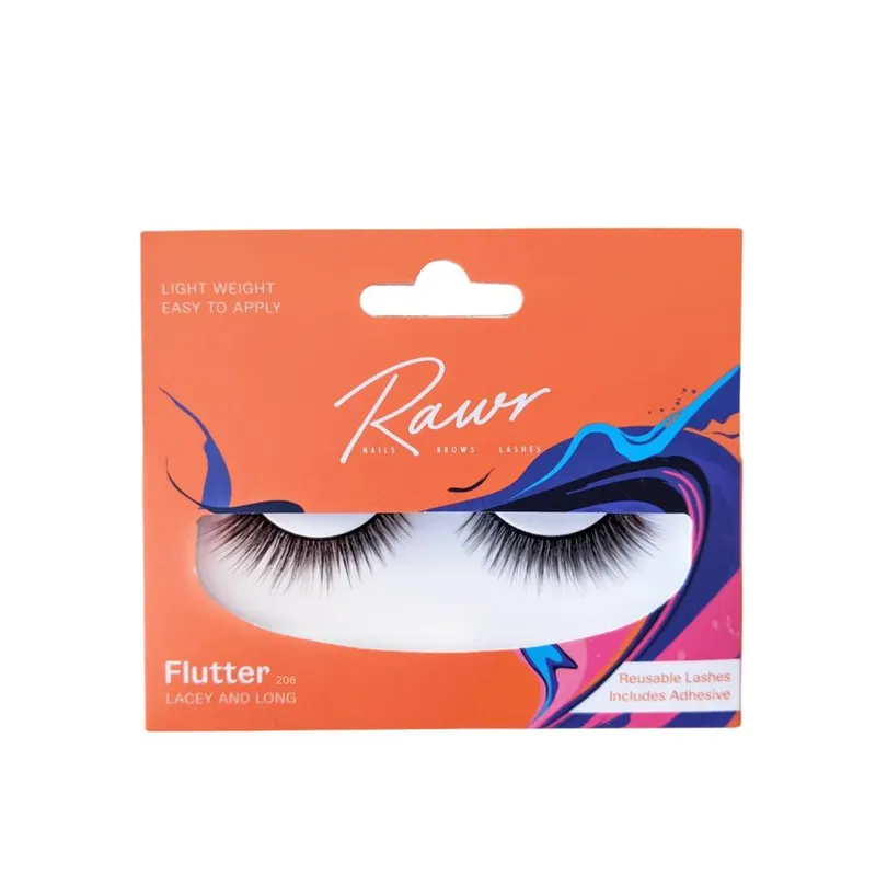 Rawr Beauty Strip Lash Flutter 206 in Black Black