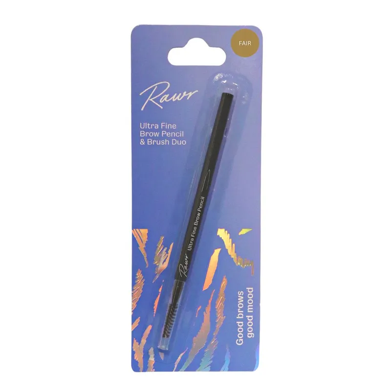 Rawr Beauty Ultra Fine Brow Pencil & Brush Fair Fair
