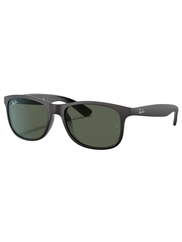 Ray-Ban Andy Rectangle Sunglasses - Matte Black/Dark Green
