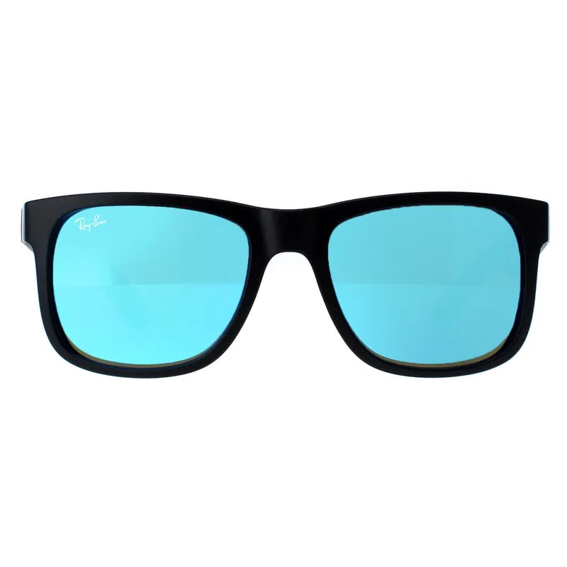 Ray-Ban Men's Rectangle Black Blue Mirror Sunglasses Black One Size