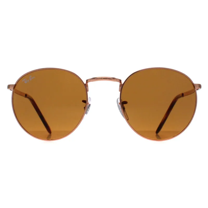 Ray-Ban Men's Round Rose Gold Brown RB3637 New Round Gold One Size