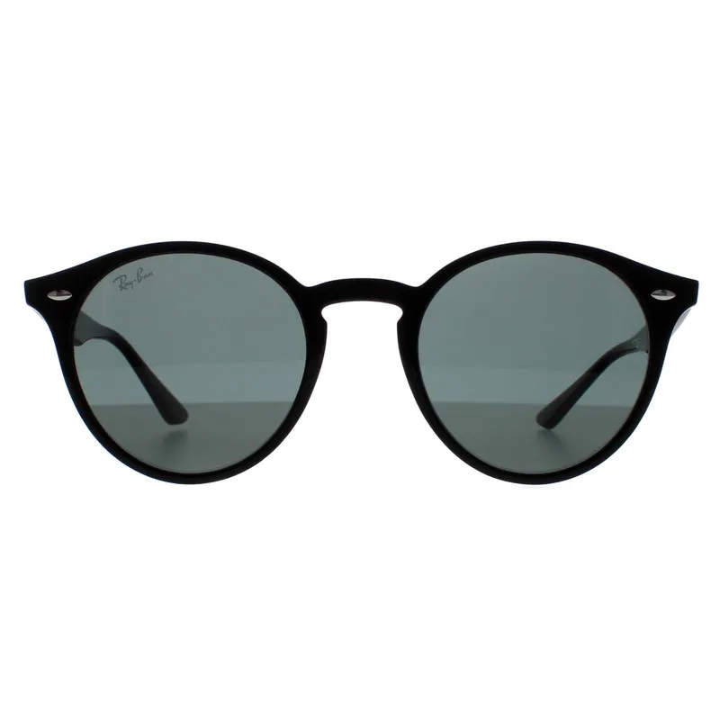 Ray-Ban Unisex Round Black Green Sunglasses - Black