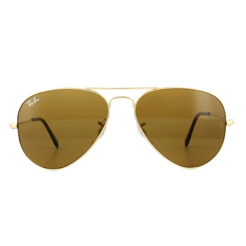 Ray-Ban Unisex Aviator Gold Brown Aviator 3025 Sunglasses - Gold