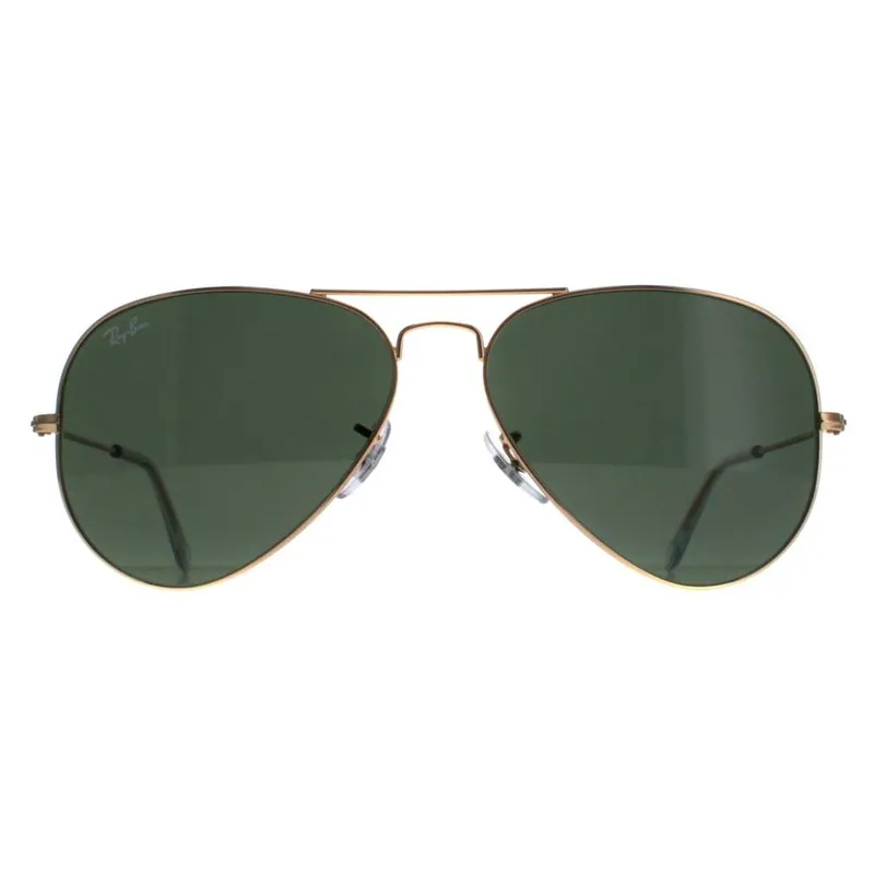 Ray-Ban Unisex Aviator Gold Green Sunglasses Gold One Size female