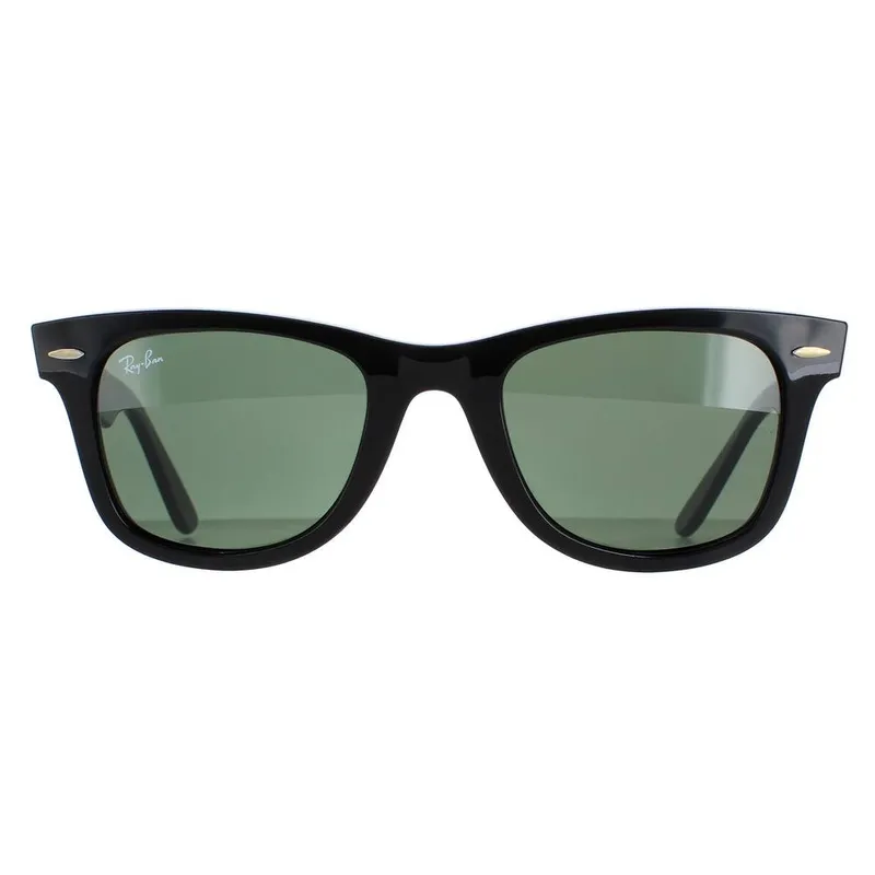Ray-Ban Unisex Rectangle Black Green Sunglasses - Black
