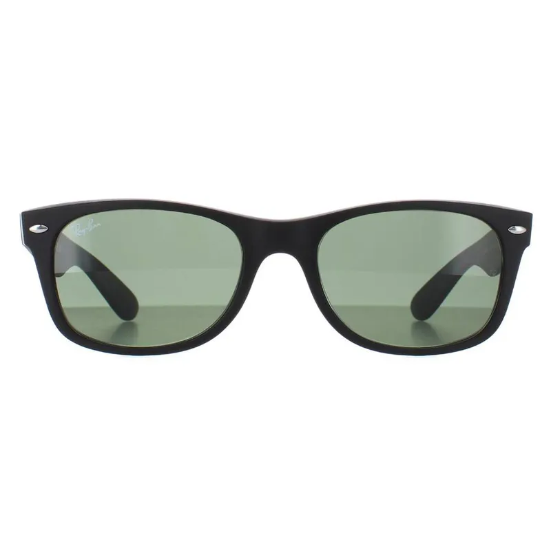 Ray-Ban Unisex Rectangle Black Rubber Green Sunglasses - Black