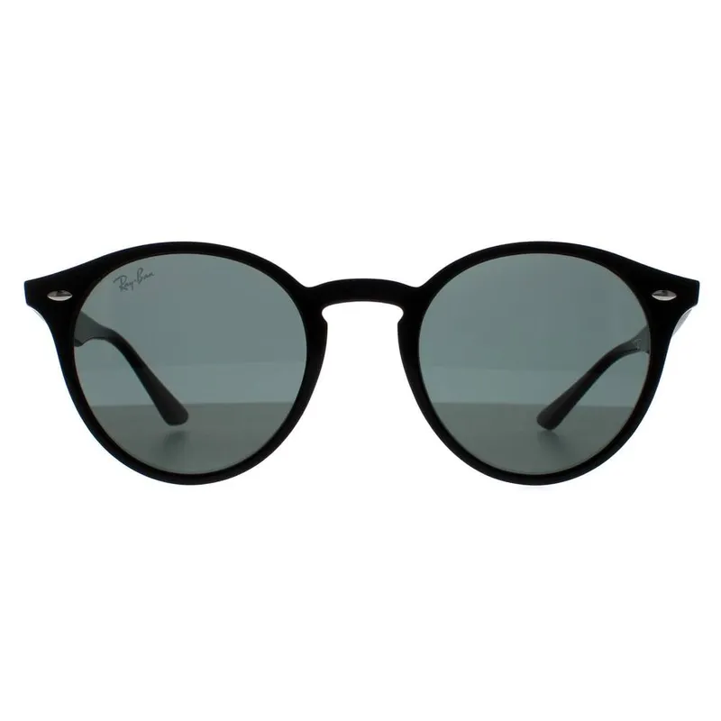 Ray-Ban Unisex Round Black Green Sunglasses - Black