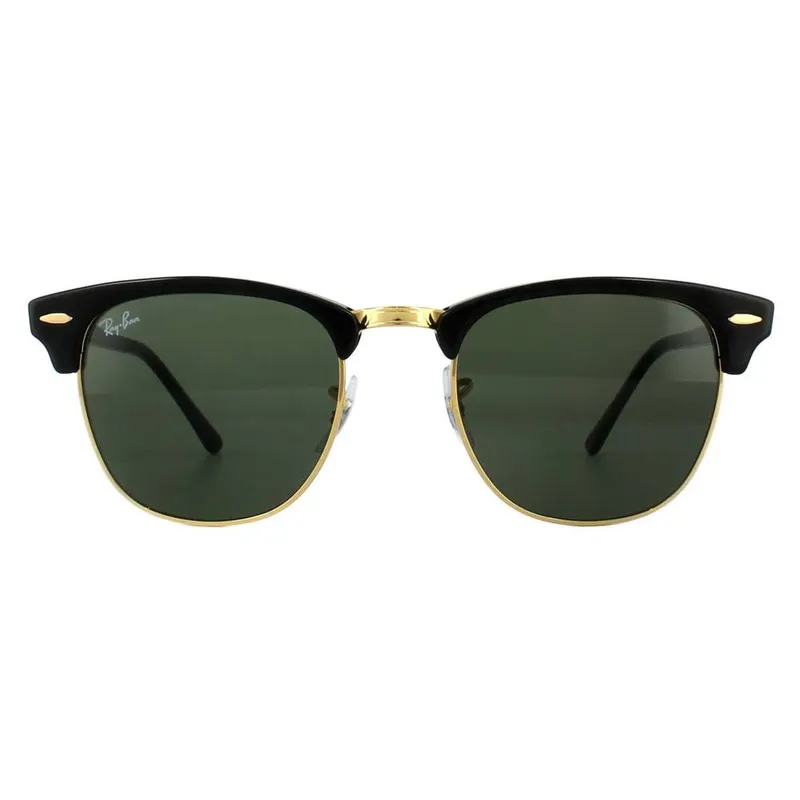 Ray-Ban Unisex Round Black Green Sunglasses - Black