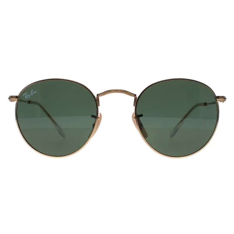 Ray-Ban Unisex Round Gold Green Sunglasses Gold female