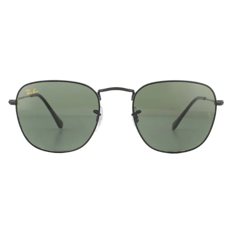 Ray-Ban Unisex Round Polished Black Green G-15 Sunglasses - Black
