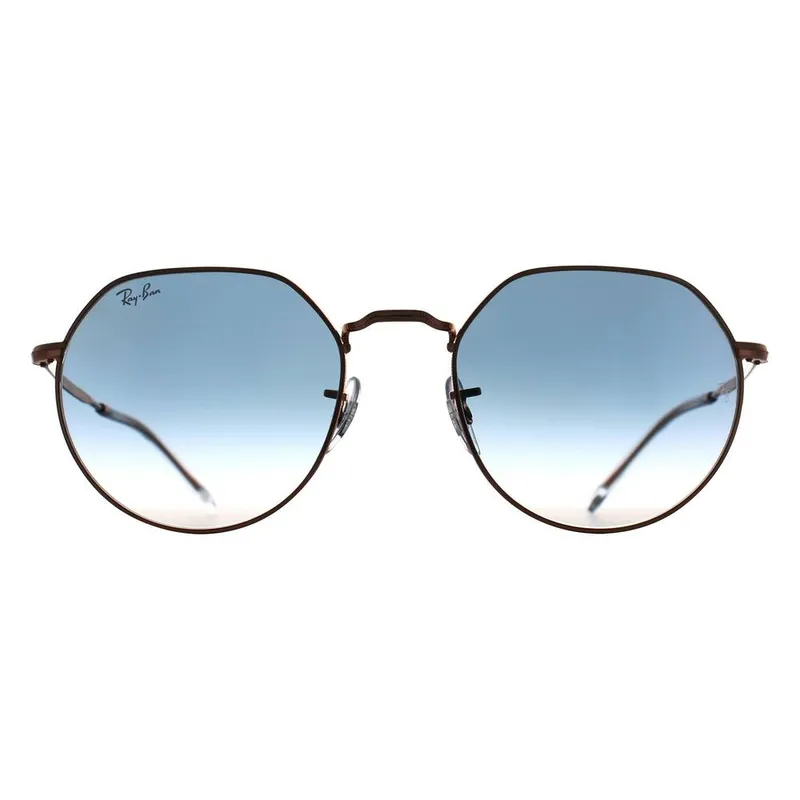 Ray-Ban Round Polished Rose Gold Blue Gradient RB3565 Jack Rose Gold