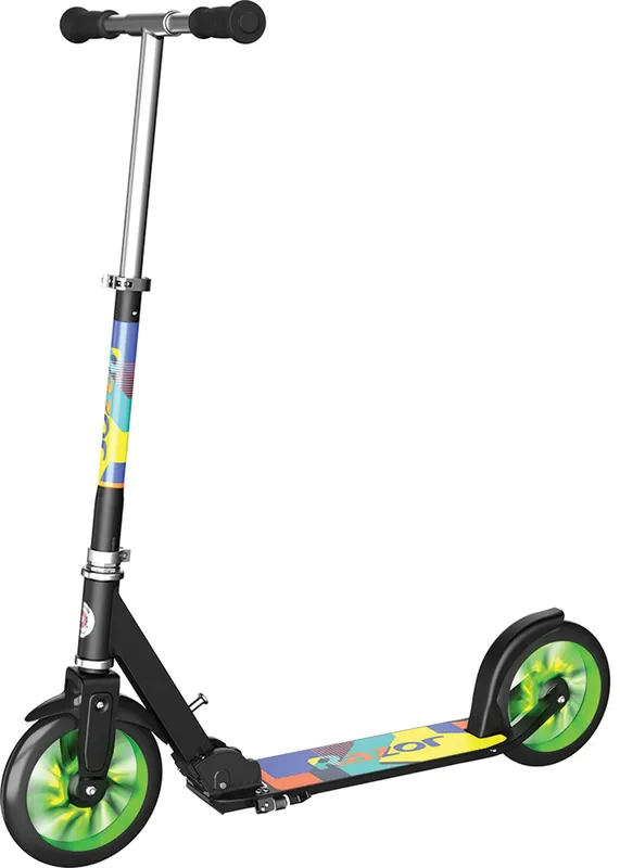 Razor A5 Lux Light Up Kick Scooter - Large 8" Wheels in Black Black