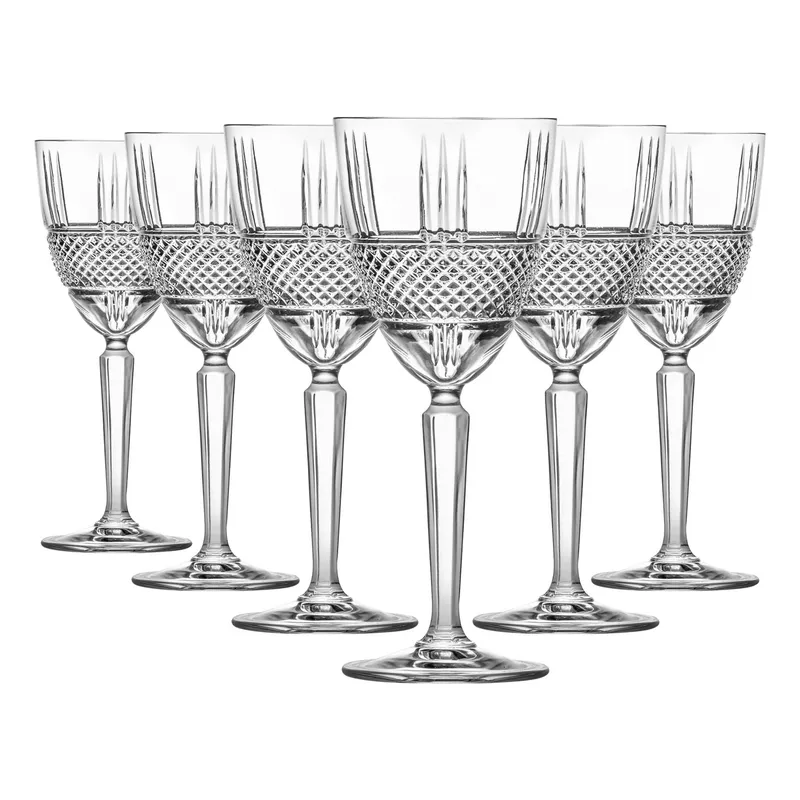 Rcr Crystal Brillante Wine Glasses - 230ml - Pack of 6 in Clear Clear