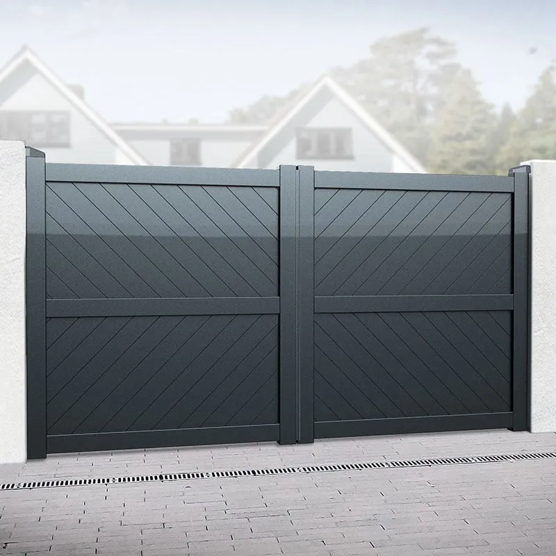 Readymade Gates Barnstaple Premium Metal Driveway Double Gates - Grey