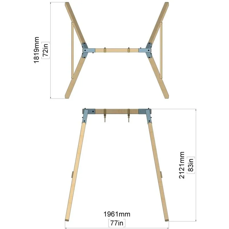 Rebo Premium Single Swing - Baby Navy Blue