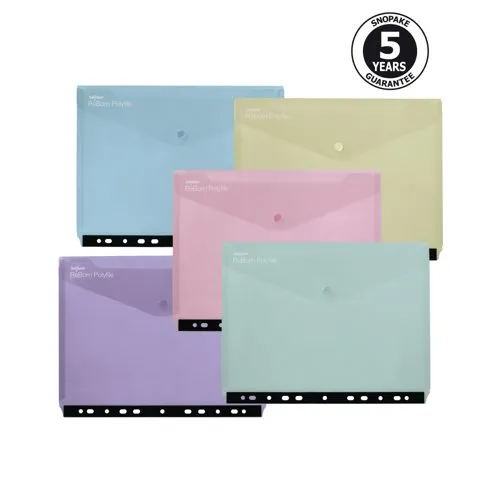 Snopake Reborn Polyfile Ring Binder Wallet Landscape Assorted (Pack of 5)