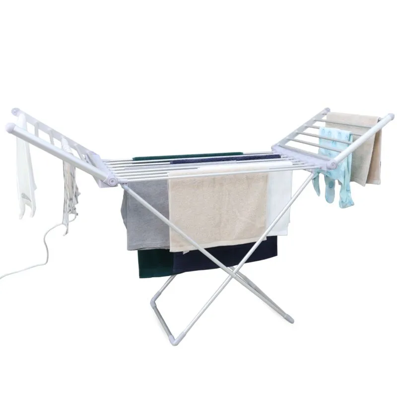 Rediffusion Winged Heated Clothes Airer in Silver Silver