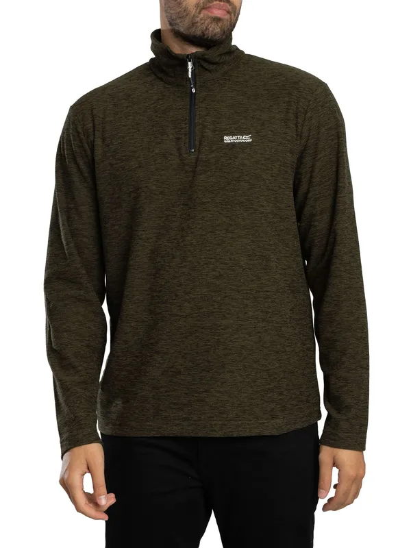 Regatta Thompson Marl Half Zip Fleece - Olive Night - Male - Size: S