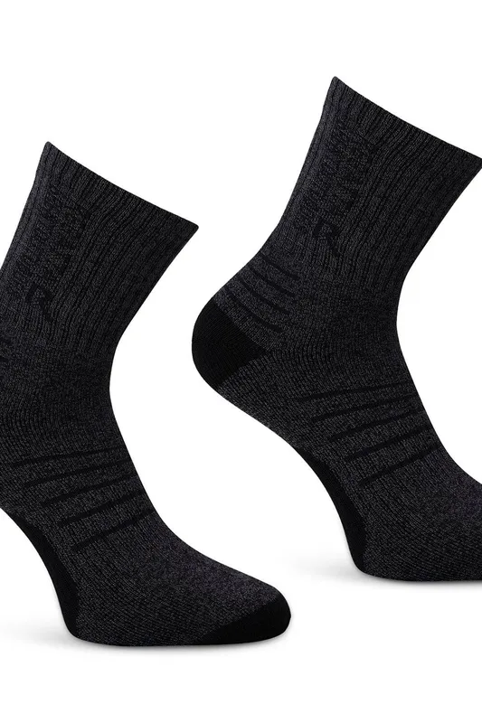 Regatta Bamboo 2 Pack Thermo-Regulated Socks in Black Size: 6-8 Black 6-8