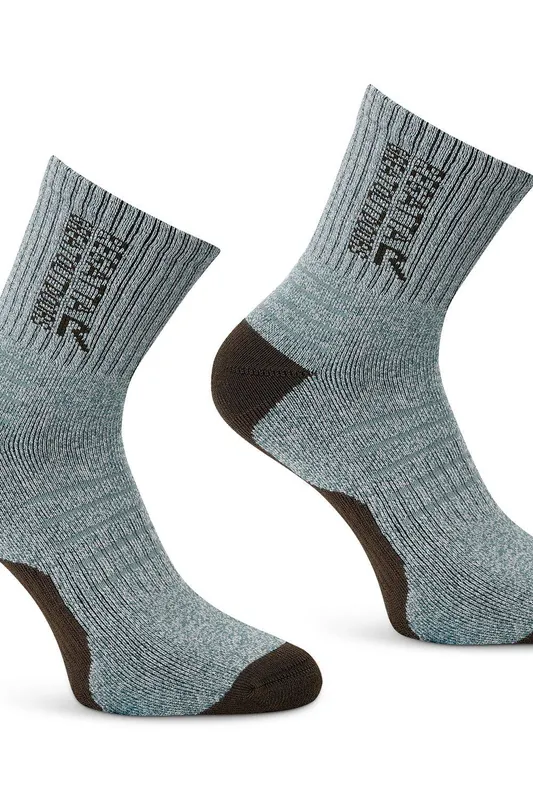 Regatta Unisex Bamboo 2 Pack Thermo-Regulated Socks in Grey Size: 3/5 Grey female