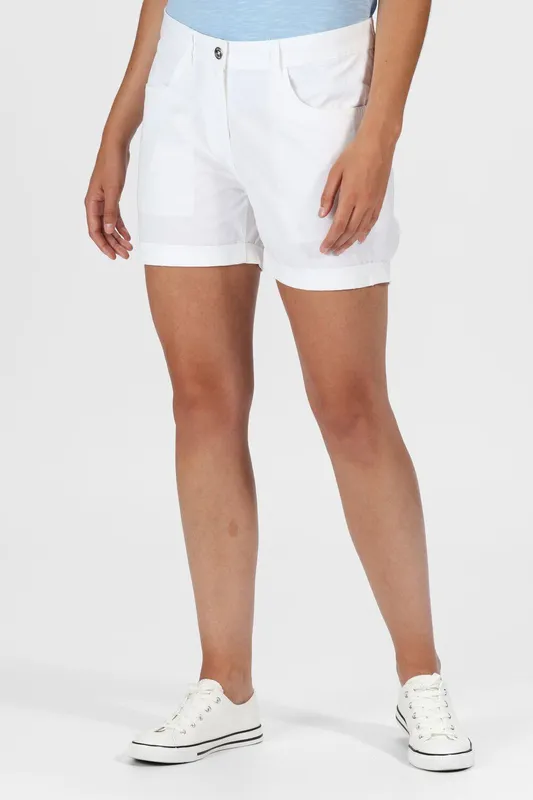 Regatta Women's Pemma Casual Chino Shorts in White Size: 16 White 16