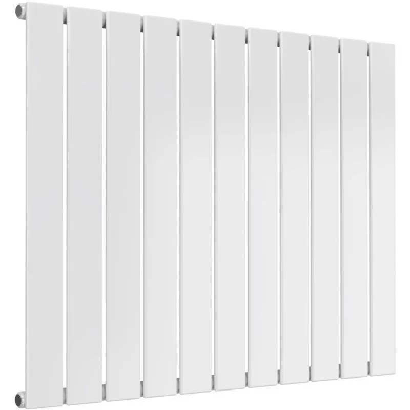 Reina - Flat Single Designer Horizontal Radiator 600mm h x 810mm w White