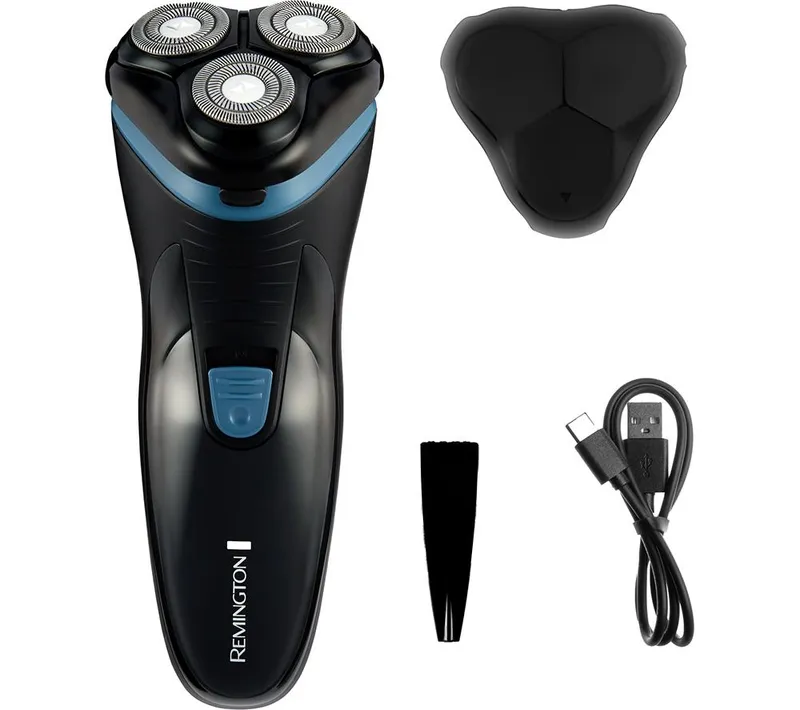 Remington R1 Style Series Rotary Shaver - Black & Blue, Black,Blue